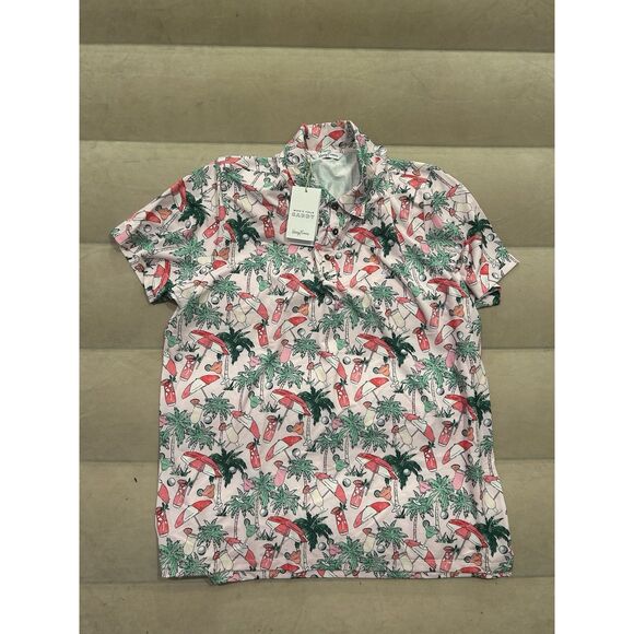 Kenny Flowers Mens XL Golf Polo Shirt Floral Hawaiian Multicolor - Picture 1 of 5